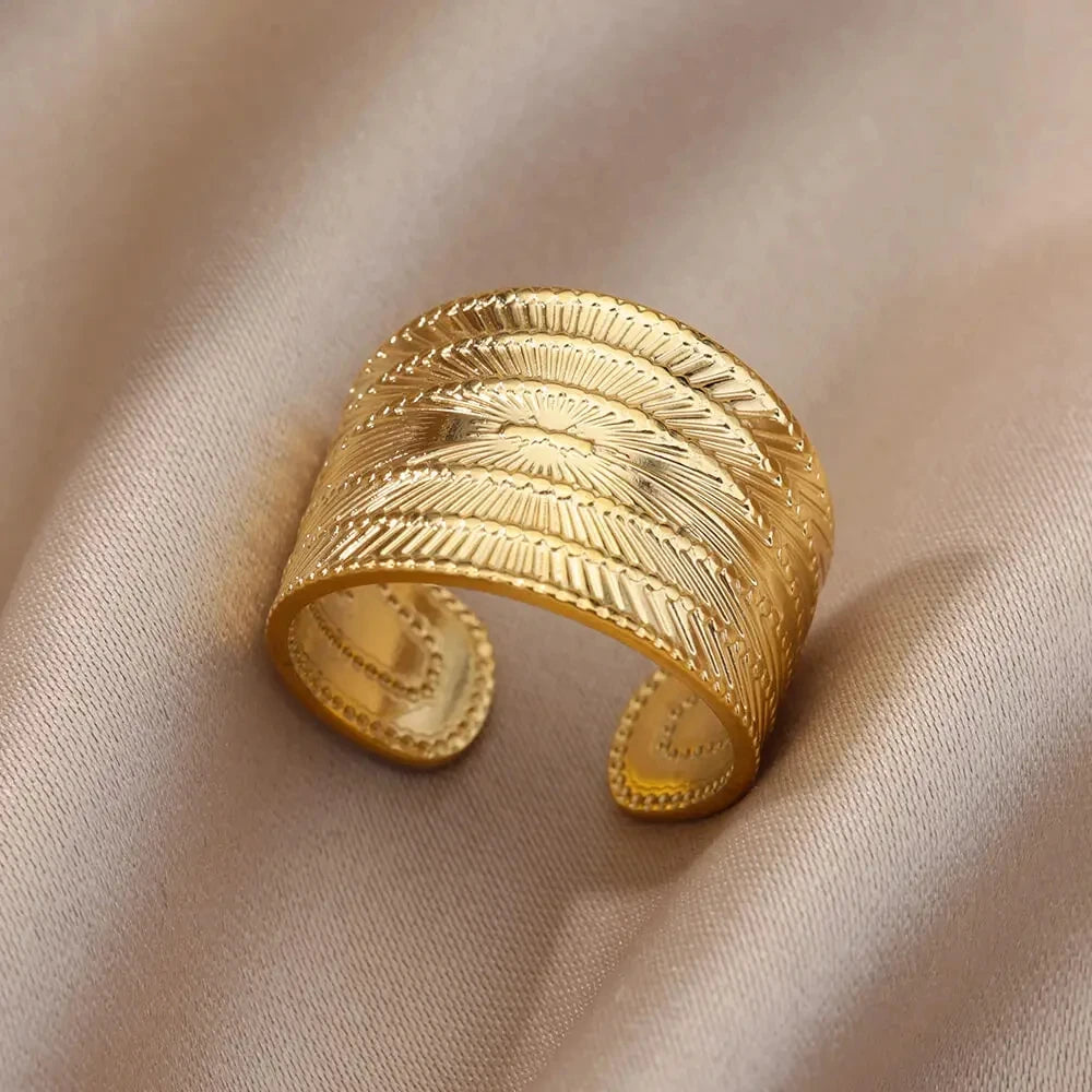 Bague Femme en Acier Inoxydable 316L Dorée – Ne Noircit Pas | Élégance & Durabilité