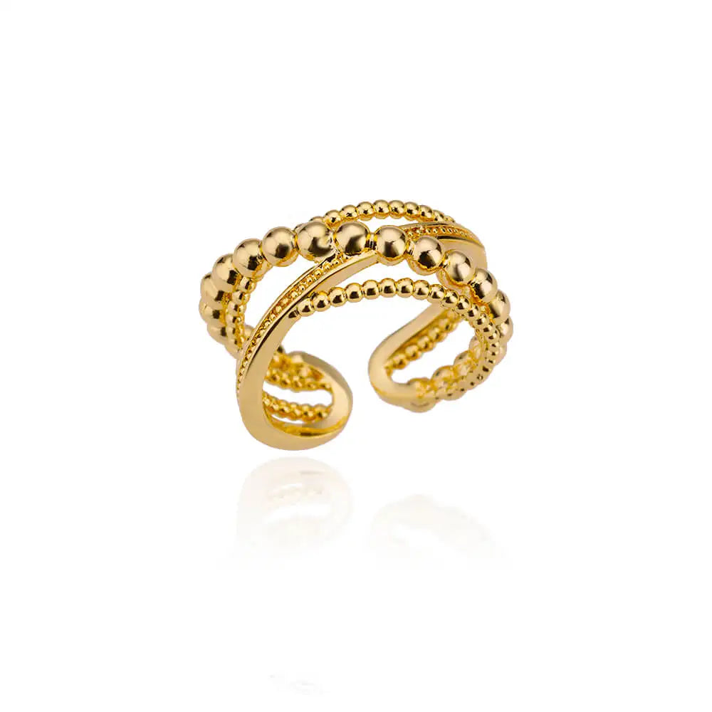 Bague Femme en Acier Inoxydable 316L Dorée – Ne Noircit Pas | Élégance & Durabilité