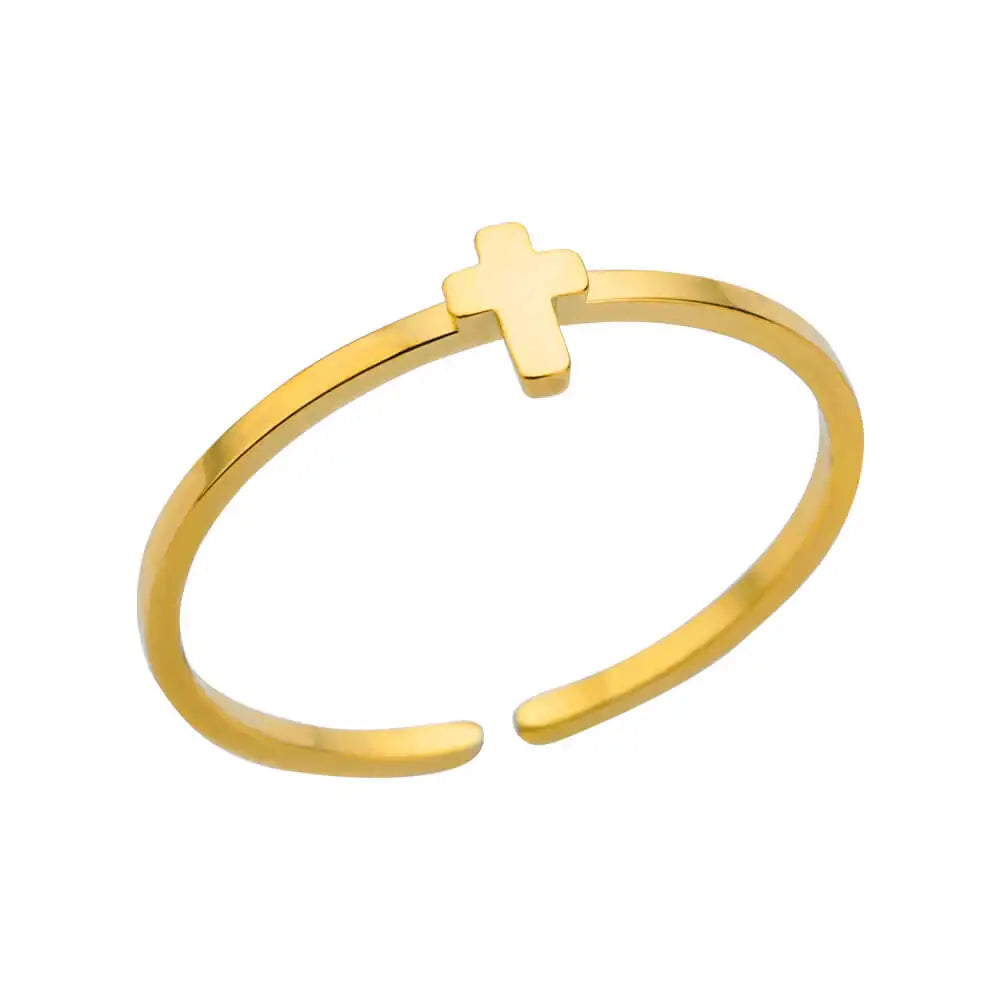 Bague Femme en Acier Inoxydable 316L Dorée – Ne Noircit Pas | Élégance & Durabilité