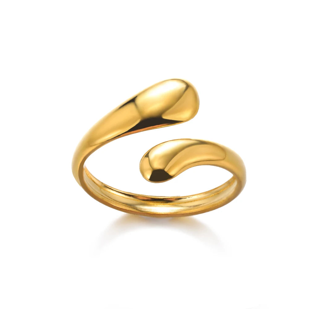 Bague Femme en Acier Inoxydable 316L Dorée – Ne Noircit Pas | Élégance & Durabilité