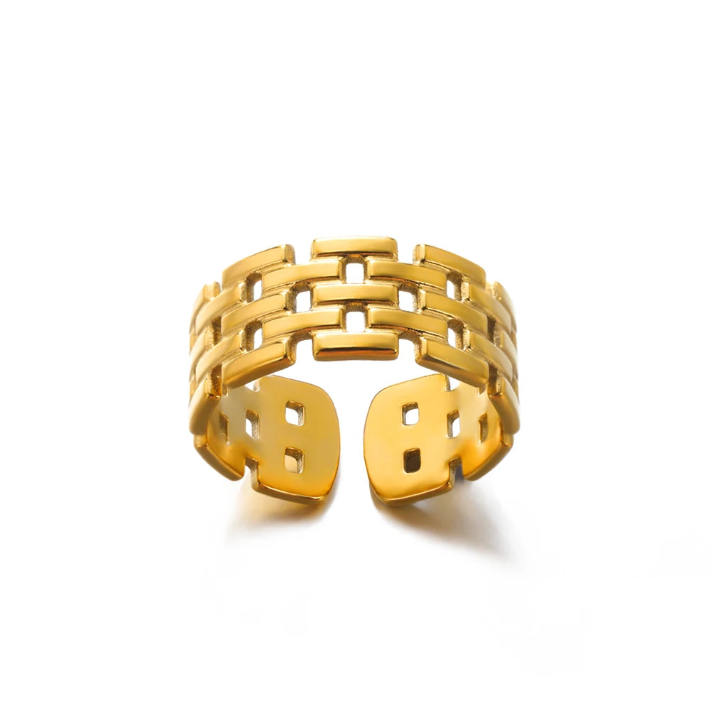 Bague Femme en Acier Inoxydable 316L Dorée – Ne Noircit Pas | Élégance & Durabilité