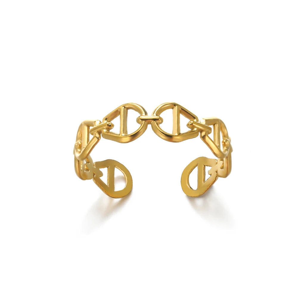 Bague Femme en Acier Inoxydable 316L Dorée – Ne Noircit Pas | Élégance & Durabilité