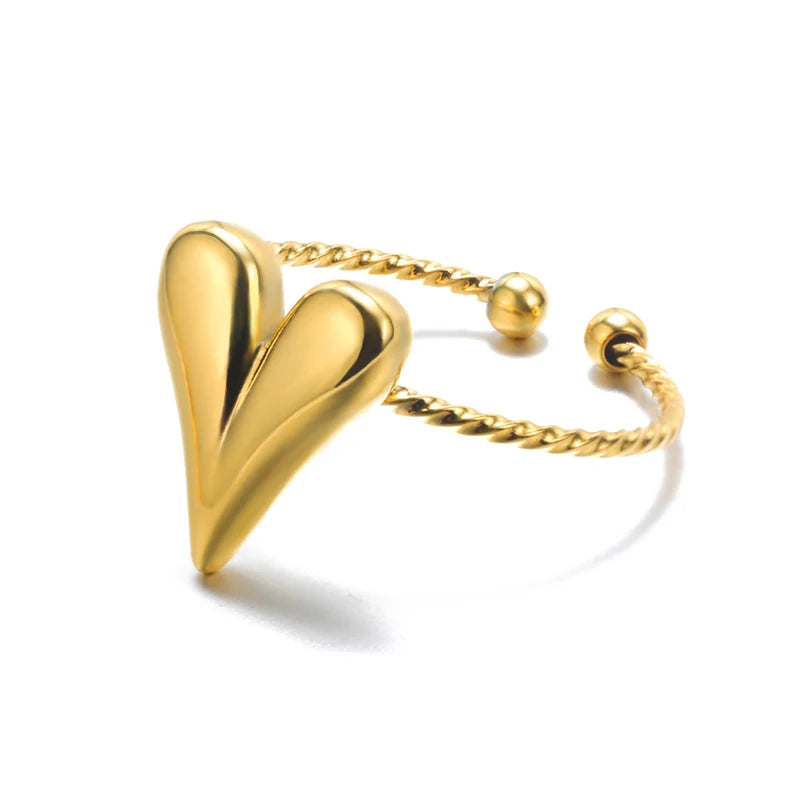Bague Femme en Acier Inoxydable 316L Dorée – Ne Noircit Pas | Élégance & Durabilité