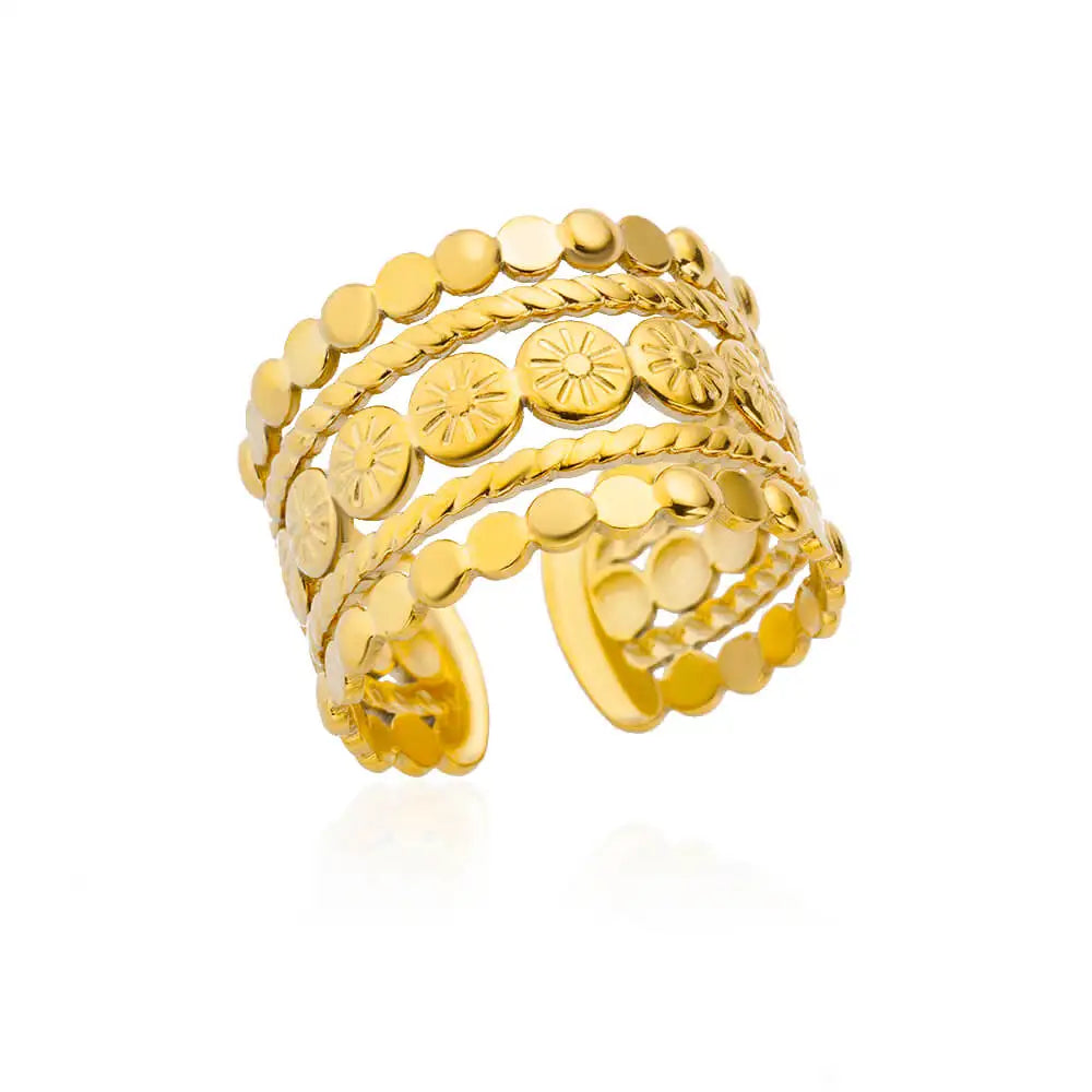 Bague Femme en Acier Inoxydable 316L Dorée – Ne Noircit Pas | Élégance & Durabilité