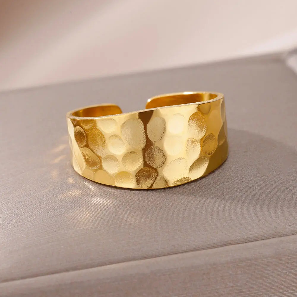 Bague Femme en Acier Inoxydable 316L Dorée – Ne Noircit Pas | Élégance & Durabilité