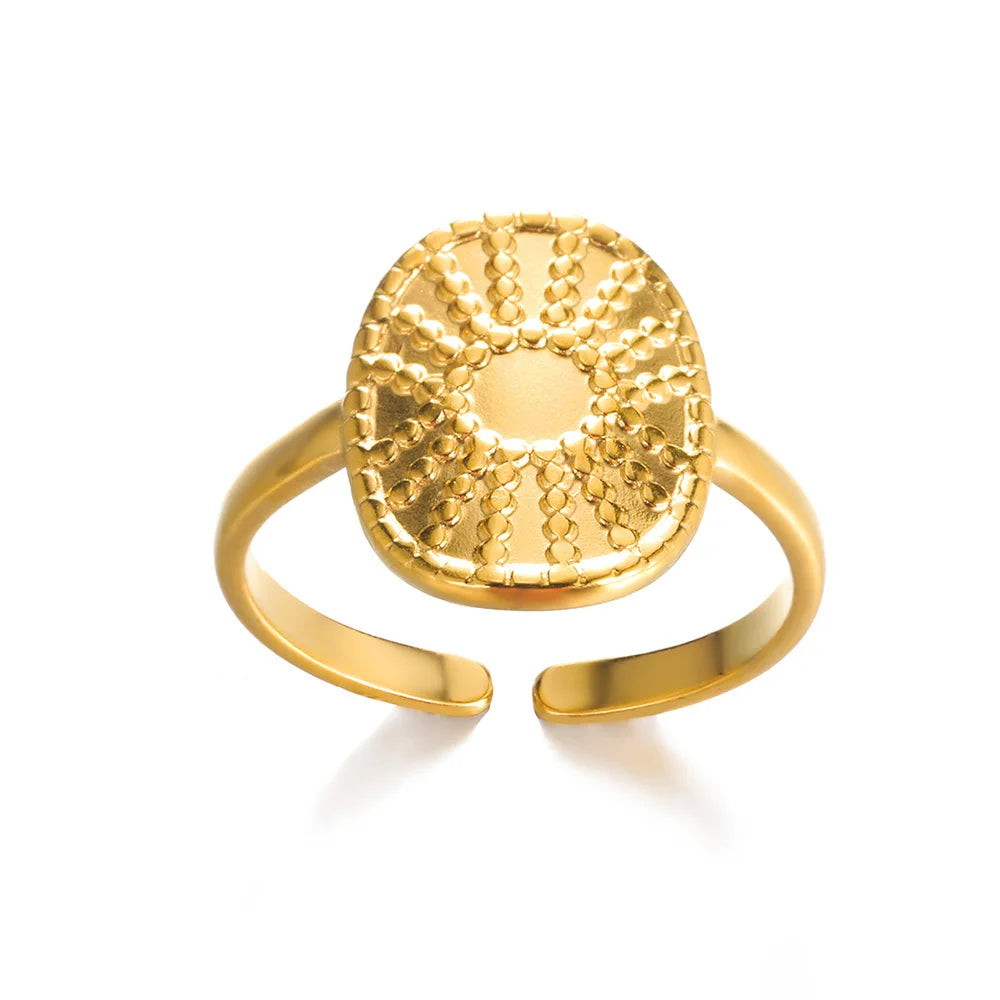 Bague Femme en Acier Inoxydable 316L Dorée – Ne Noircit Pas | Élégance & Durabilité