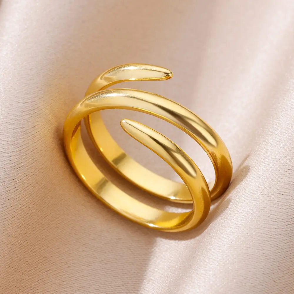 Bague Femme en Acier Inoxydable 316L Dorée – Ne Noircit Pas | Élégance & Durabilité